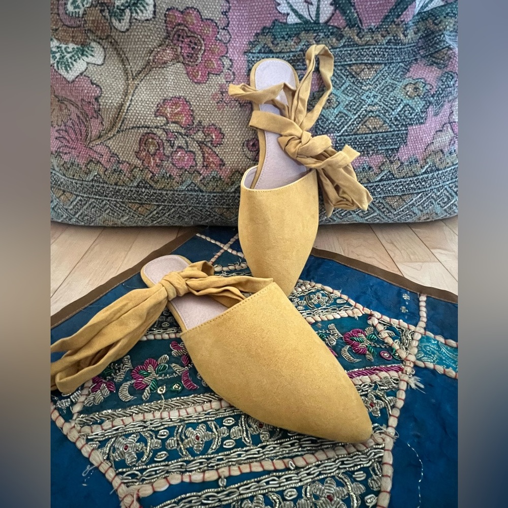 Yellow Tie Mules